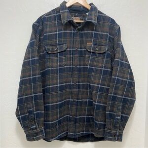 Orvis Men’s Heavy Plaid Flannel Shirt Size XL